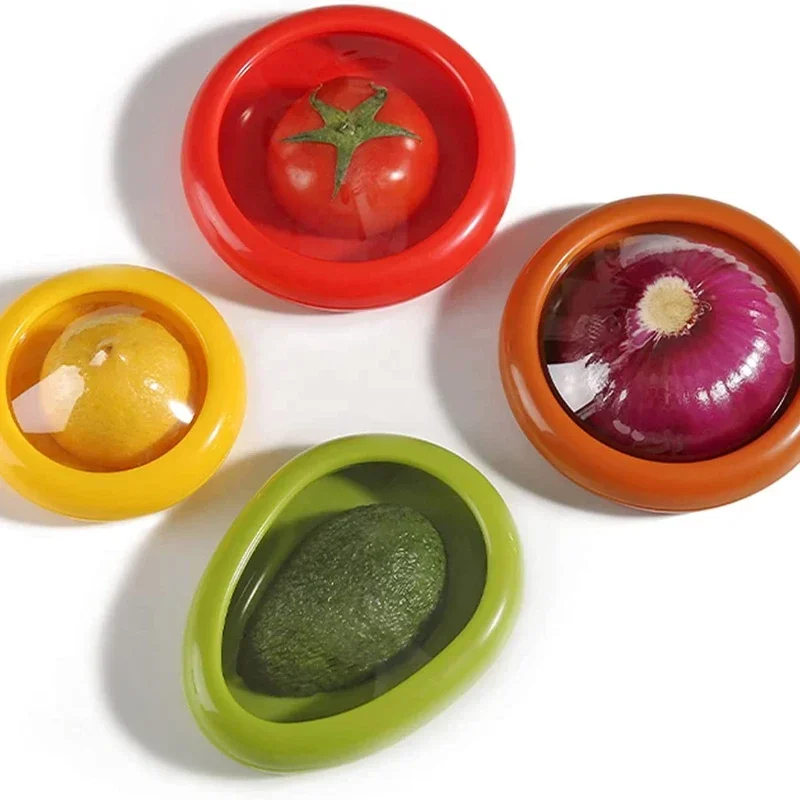 

Avocado Onion Lemon Tomato Reusable Fresh Stretch Pod Protection and Storage Keep Container Food Box