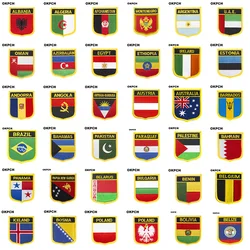 Paraguay Flag Shield Shape Iron on Embroidery Patches Saw on Transfer Patches Sewing Applications for Clothes Back Pack Cap