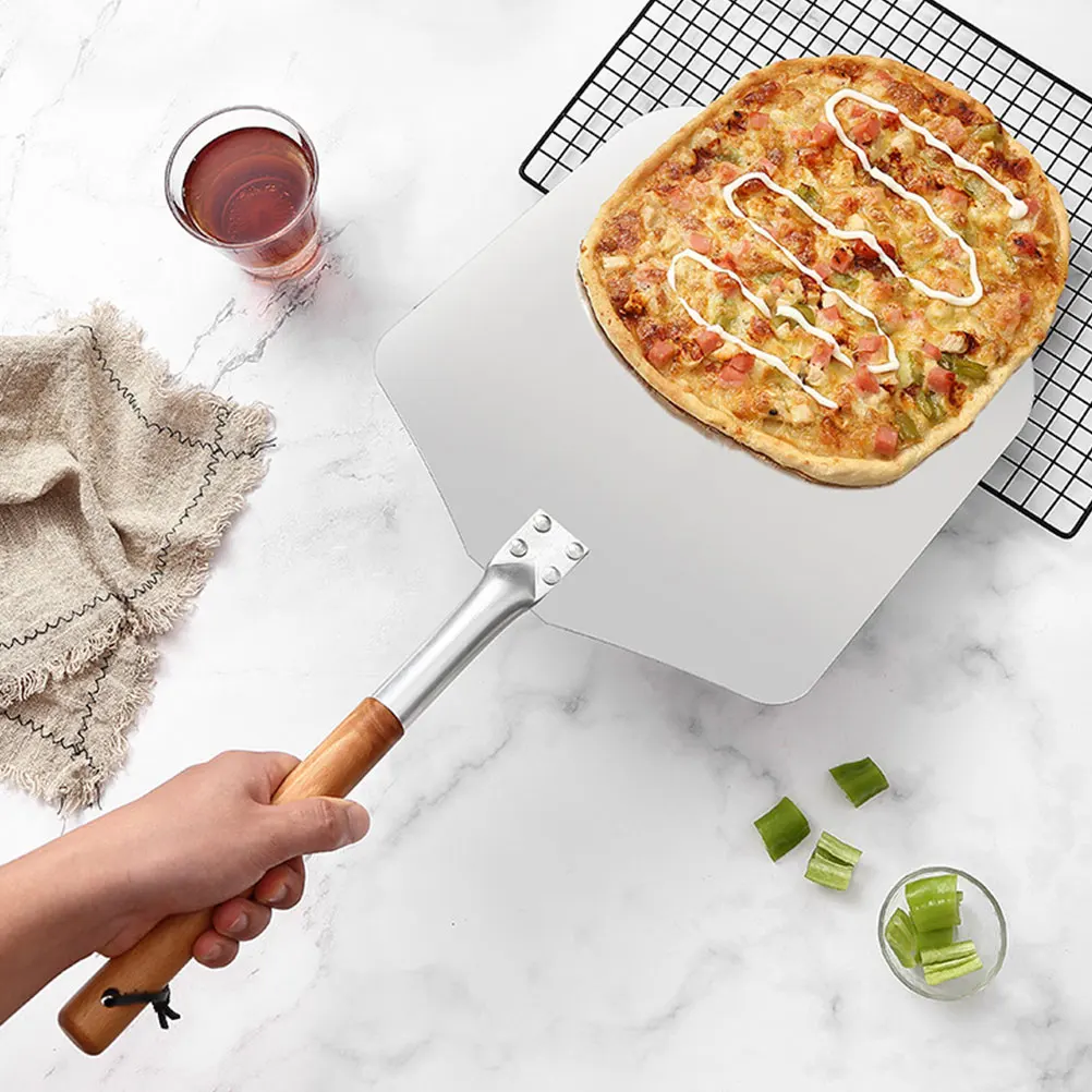 

Aluminum Pizza Wooden H Easy Storage Baking Tool Metal Spatula Serving Spatula Cake Server Portable Kitchen Utensil