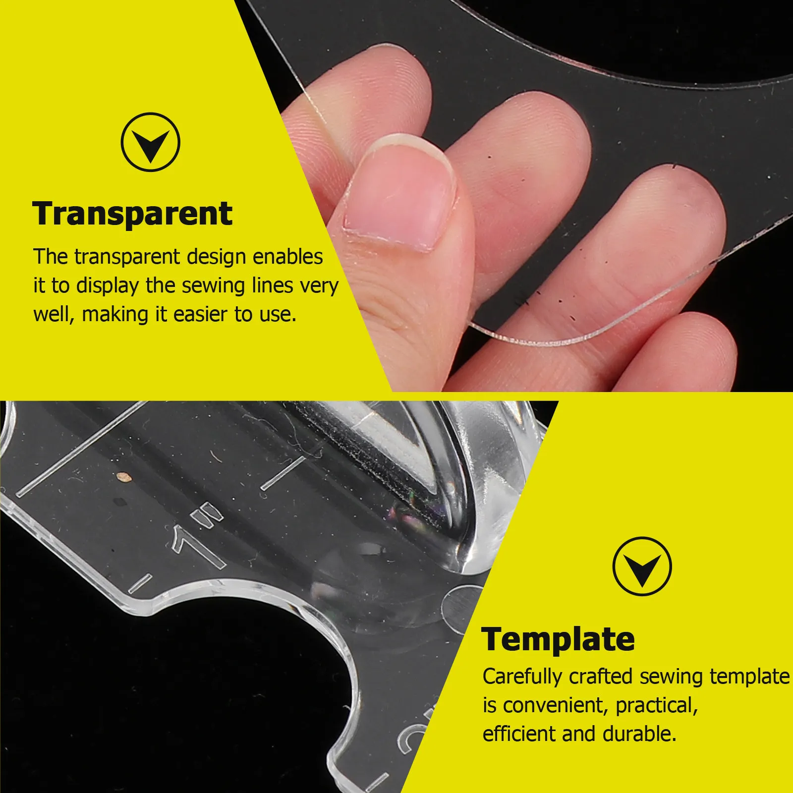 

1Set Transparent Fabric Sewing Ruler Professional Patchwork Template Smooth Edges Quilting Ruler for DIY Clothes Craft Stitching