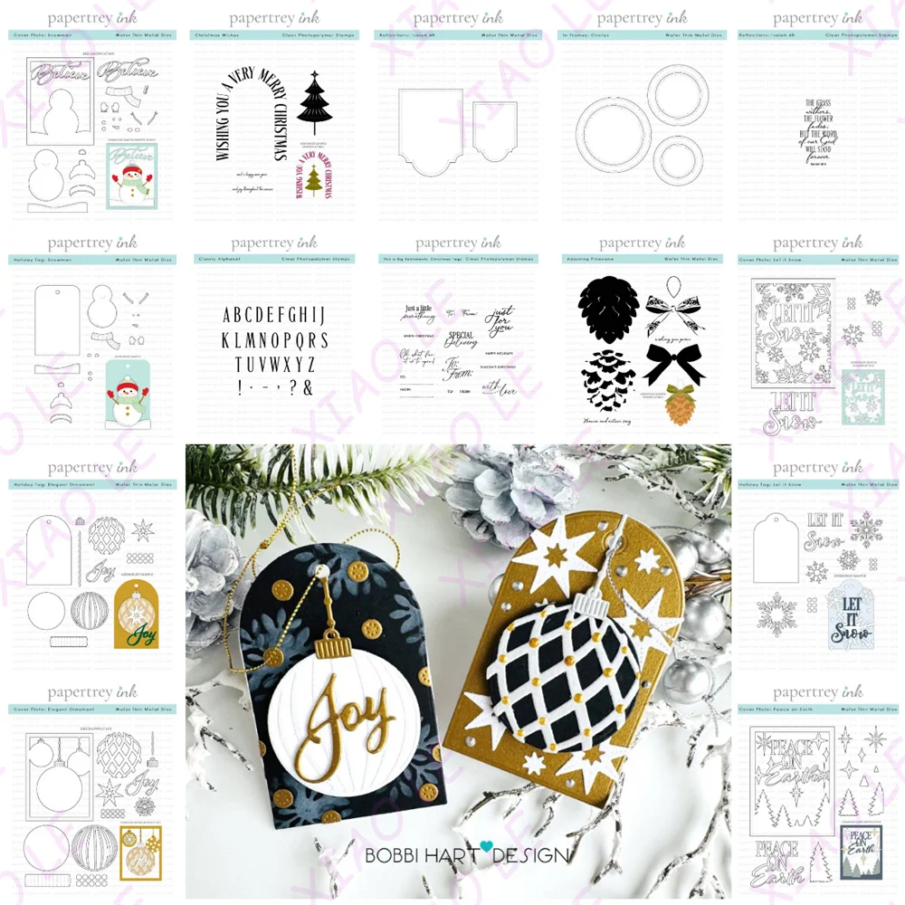 Big Sentiments Christmas Wishes Tags New Metal Cutting Dies Stamps Scrapbook Diary Decoration Embossing Cut Dies Template