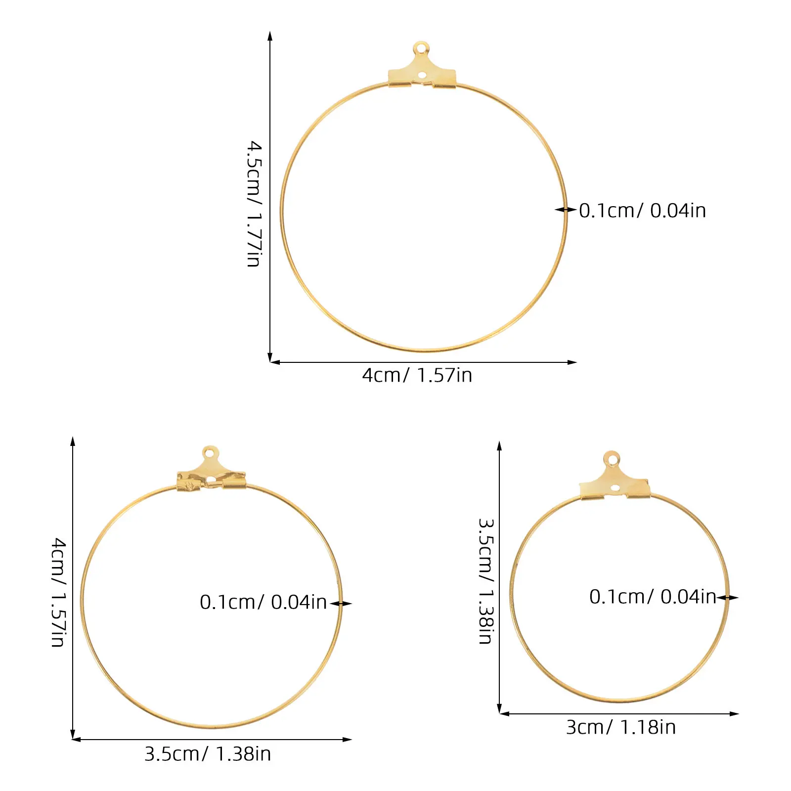 90Pcs Large Circle Earrings Findings Hoop Earrings for Women DIY Jewelry Making Accessories Round Earring Hooks Jump Rings Set view 3