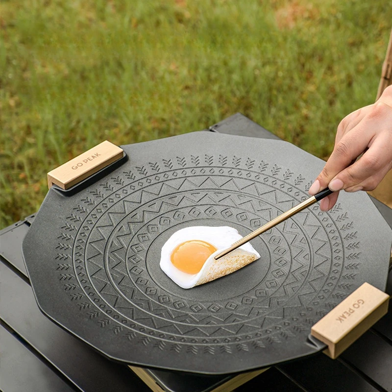 Camping Non Stick Barbecue Plate Outdoor Ovenware Korean BBQ Grill Picnic Frying Pan Cookware Tableware Supplies New