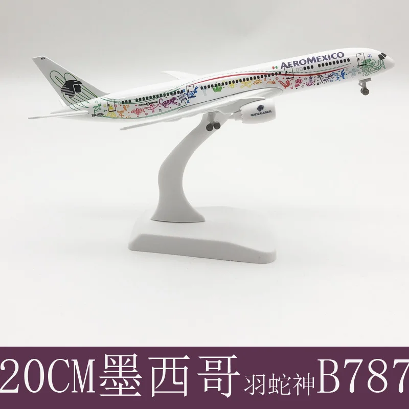 20CM Mexican Air AEROMEXICOs B787 Simulation Aircraft Model Alloy Metal Airplane Model Diecast Plane Wheel Aircraft Ornament Toy