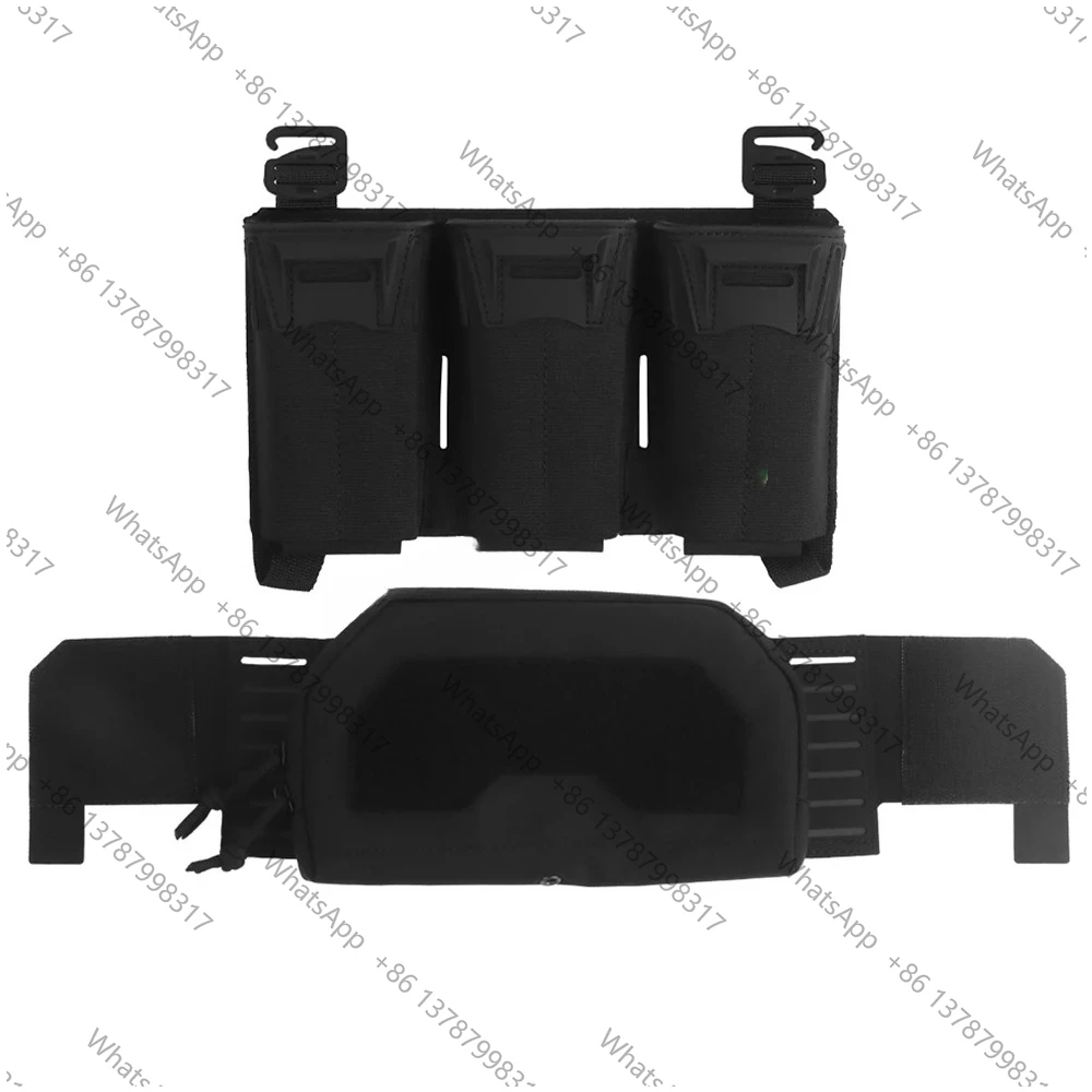 Tactical 2Nd Layer Admin Pouch with Multi-caliber Triple Mag Pouch for M4 5.56 PCC 9mm Extended Glock Mags Aifsoft Front Placard