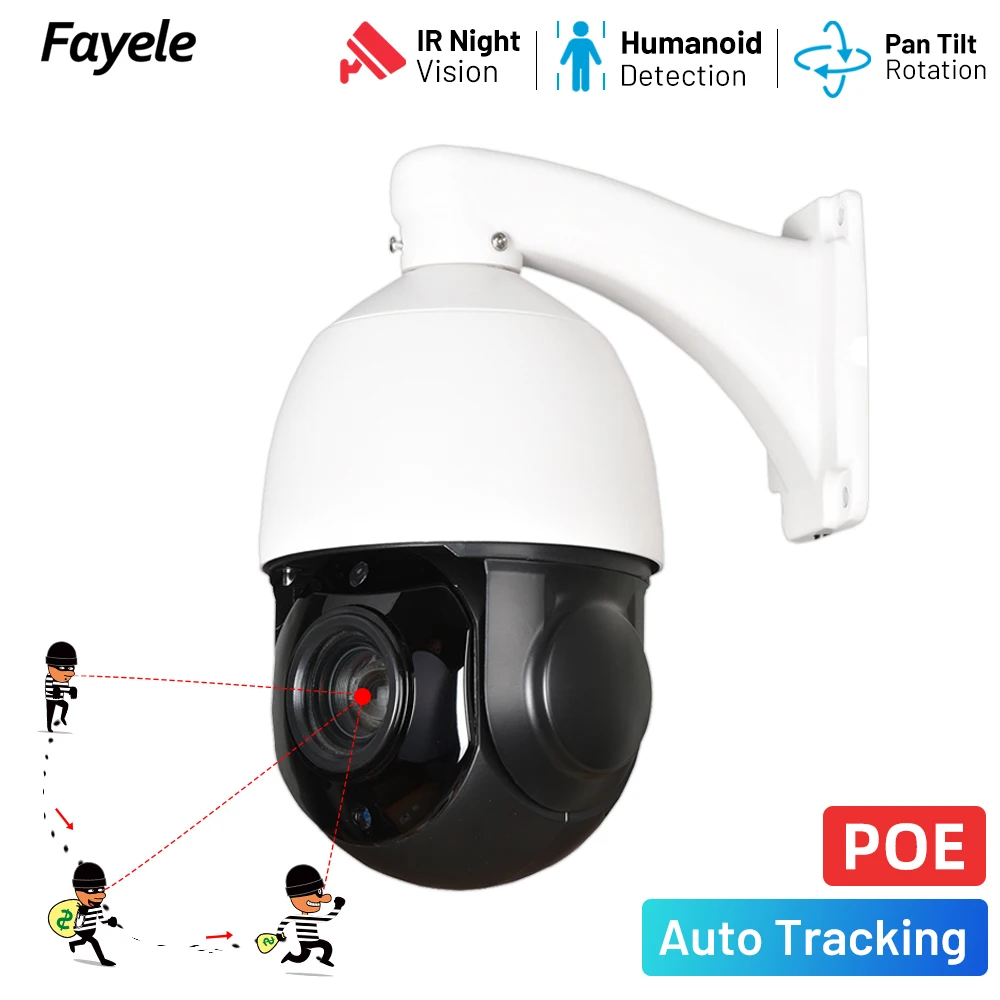 

CCTV Security POE 4MP PTZ Camera Humanoid Auto Tracking 30X Zoom 2Way Audio Video Surveillance Speed Dome H.265 IP Camera XMeye