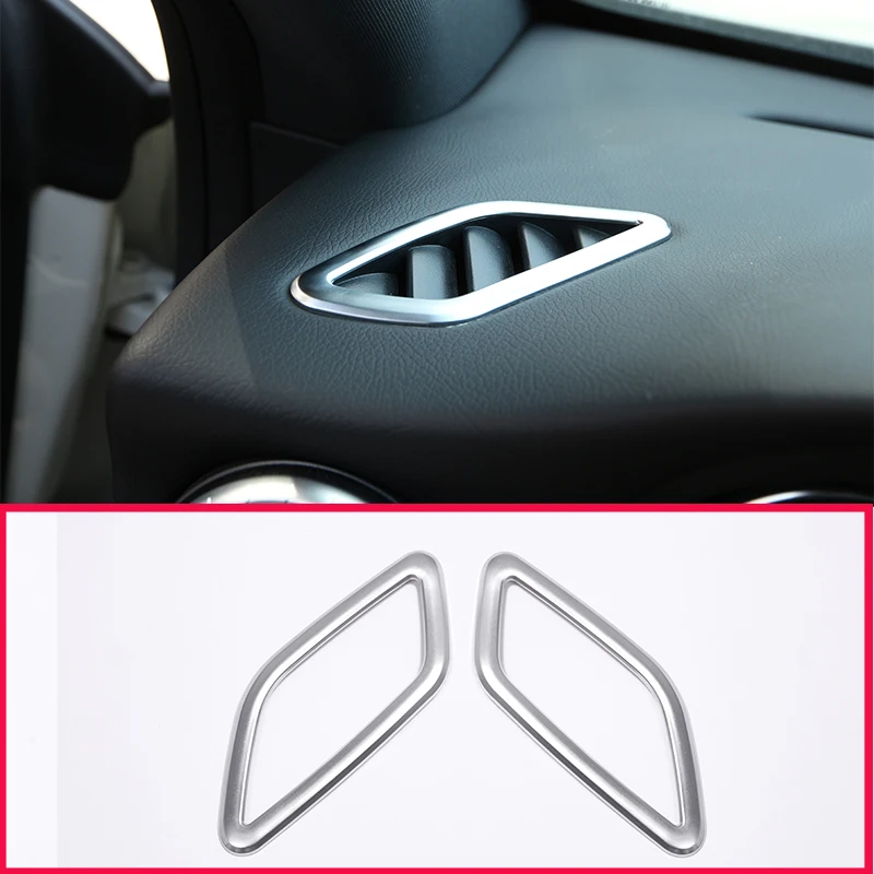 2 Pcs For Mercedes Benz CLA GLA Class W117 X156 2014-2017 ABS Chrome Dashboard Air Conditioning Vent Trim Stickers Car-Styling