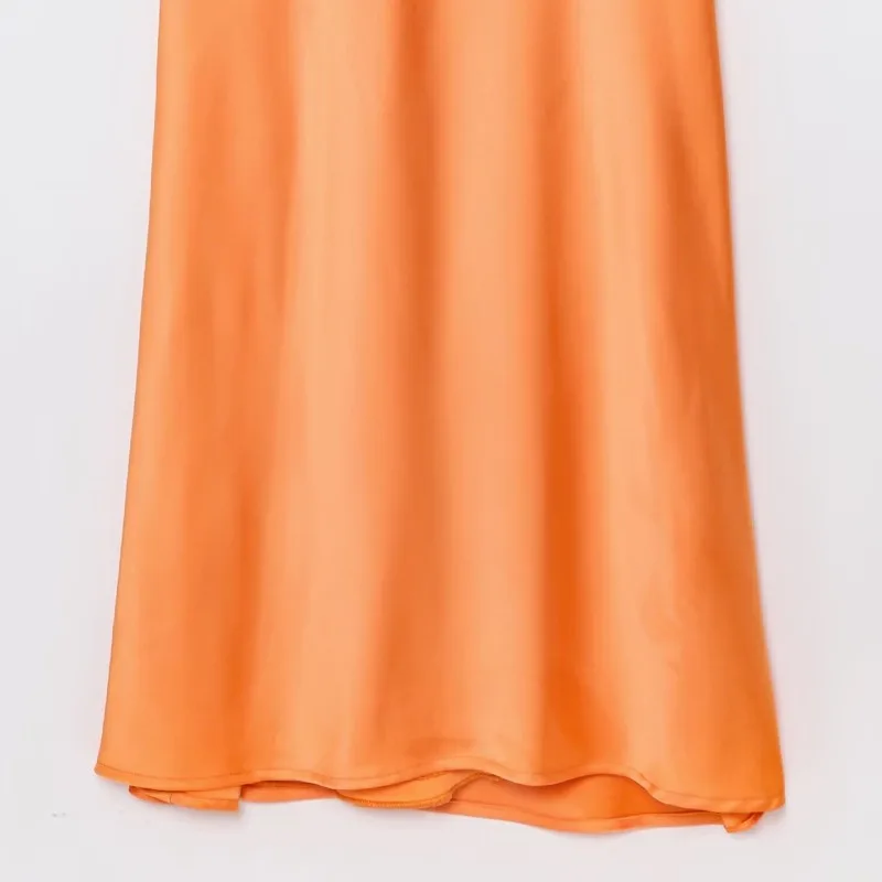 Nuevo vestido de verano con escote en V profundo y textura satinada con tirantes y cuello en V, vestido largo de fiesta con espalda descubierta para Mujer, vestido de noche elegante para Mujer