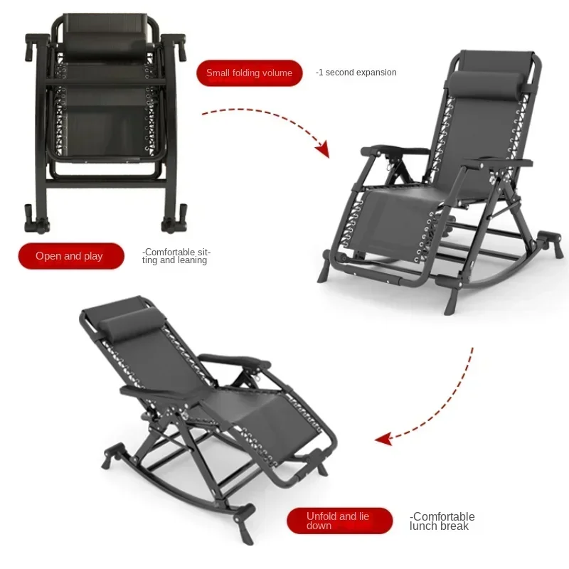 Enhanced Comfort Rocking Chair - Nap-Ready Folding Backrest Seat Breezy Rattan Craft Chair Ideal Balcony Relaxation Furniture image 4