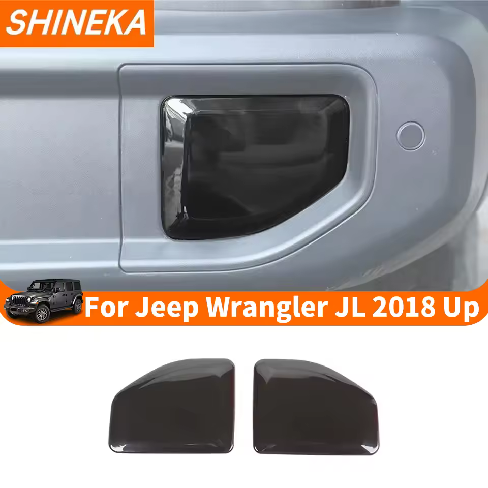 SHINEKA Car Rear Fog Light Guard Decoration Cover For Jeep Wrangler JL 2018 2019 2020 2021 2022 2023 Up Exterior Accessories