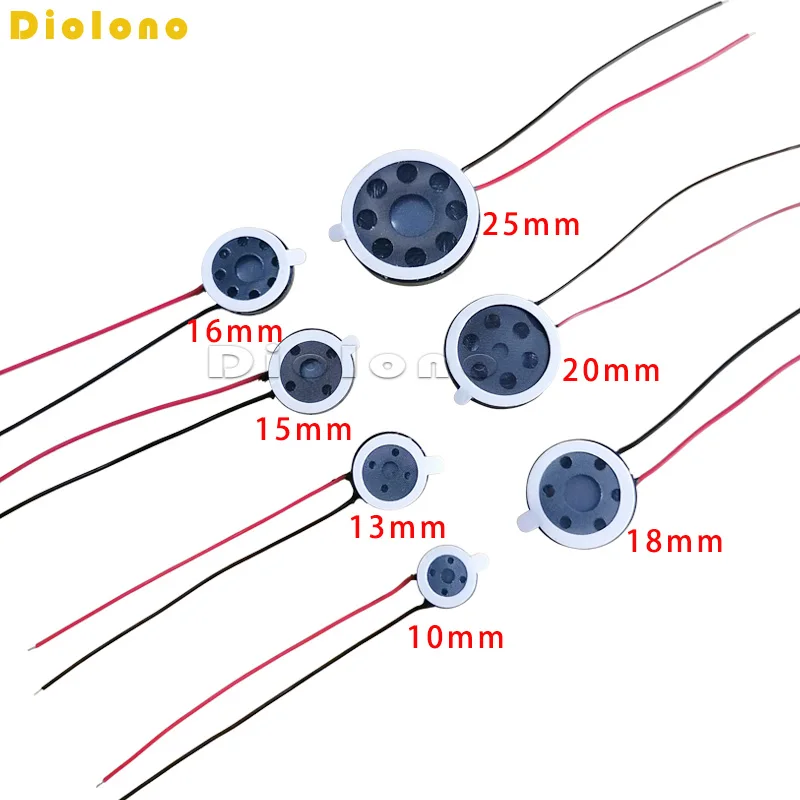 Altavoz acústico F25 de 25mm, portátil, redondo, para tableta, teléfono, MP3, 1W, 8 ohmios, espesor de 4,2 MM, con cables, accesorios de Audio DIY