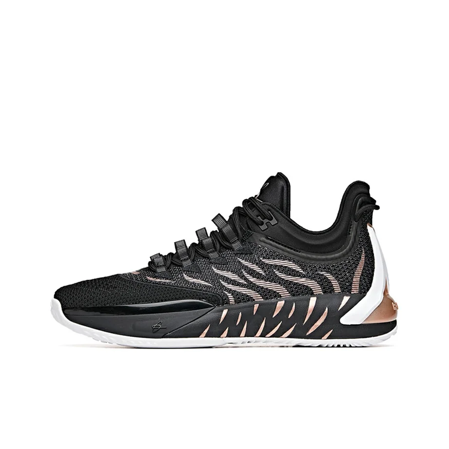 Anta GH1 Hayward Abrasion Resistant Slip Resistant Low top Basketball Shoes Men's Black Gray 112031103-4