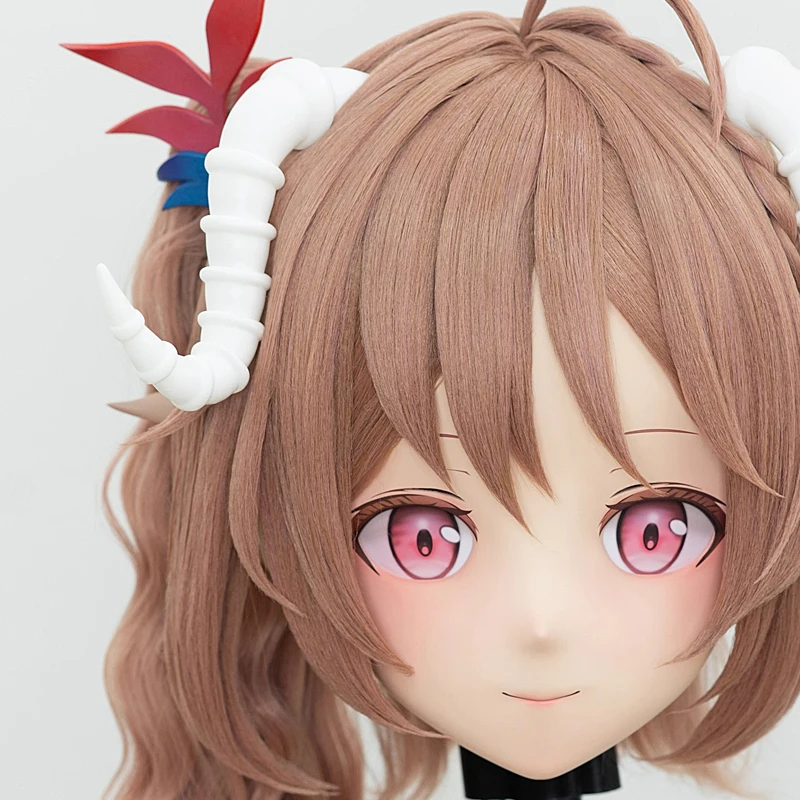 (MEO173) Customize Handmade Full Head Lockable Crossdress Male to Female Japanese Cartoon Anime Game Character Kigurumi Mask