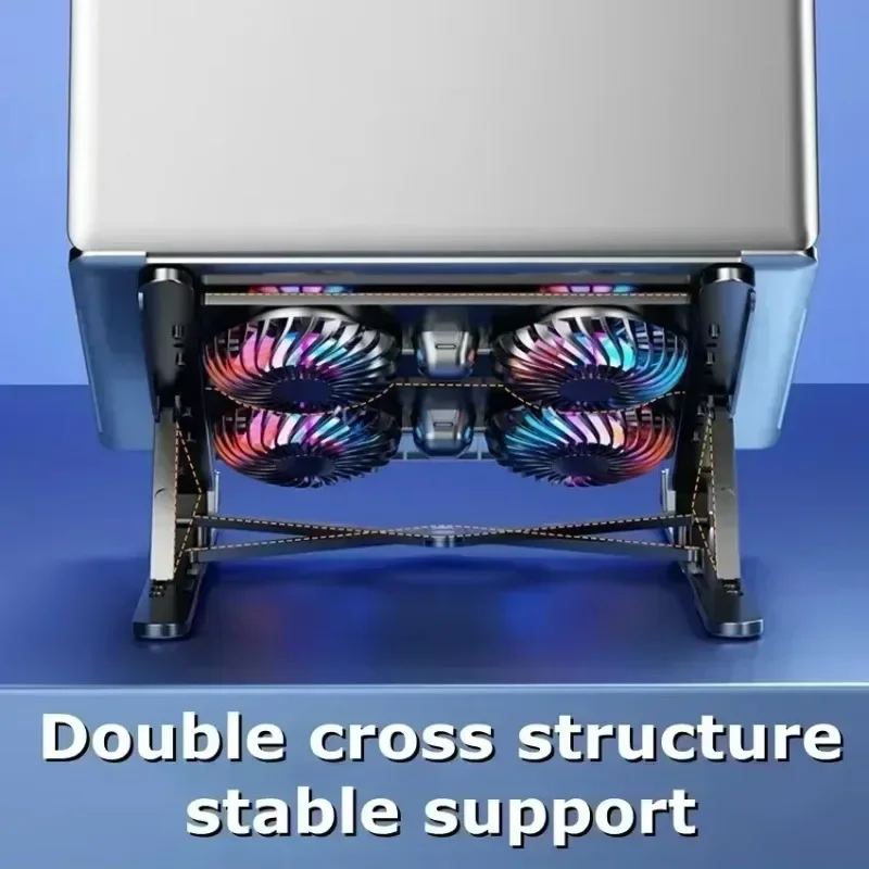 Portátil de plástico/liga portátil dobrável ajustável refrigerado a ar 4 ventiladores de refrigeração suporte para 11-17.3 Polegada notebook/tablet universal