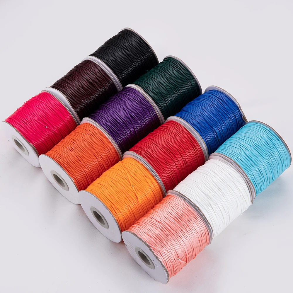 

5/10Meters Round Wax Wholesale Colorful Thread Polyester Leather Cord Rope Coated Strings for Braided Bracelets Jewelry Making