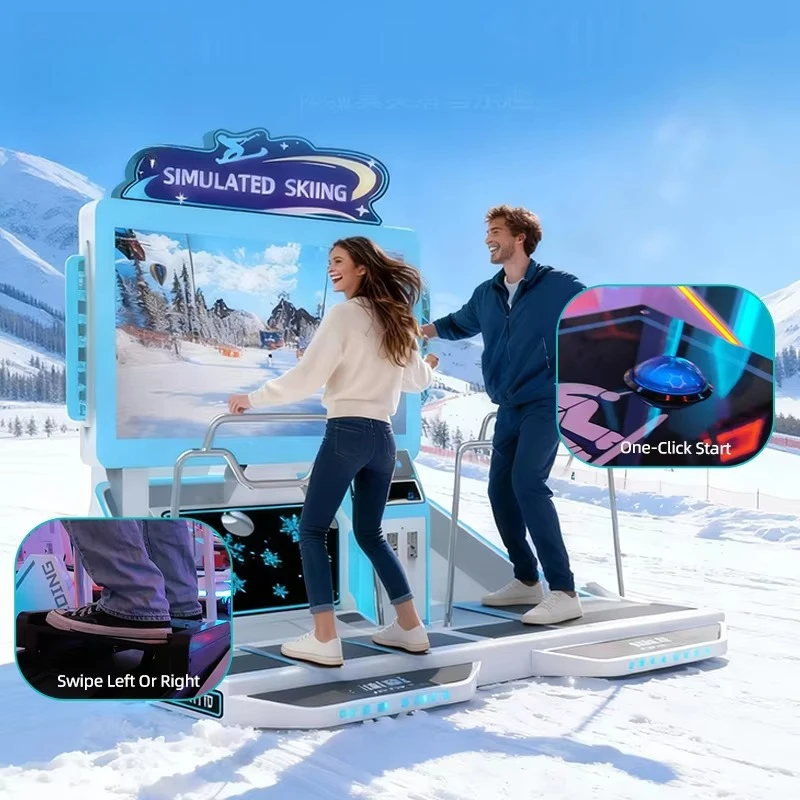 Indoor Skiing Simulator, 2 Players Arcade Machine, Coin Operated Ski Racing Game,  Entertainment Equipment