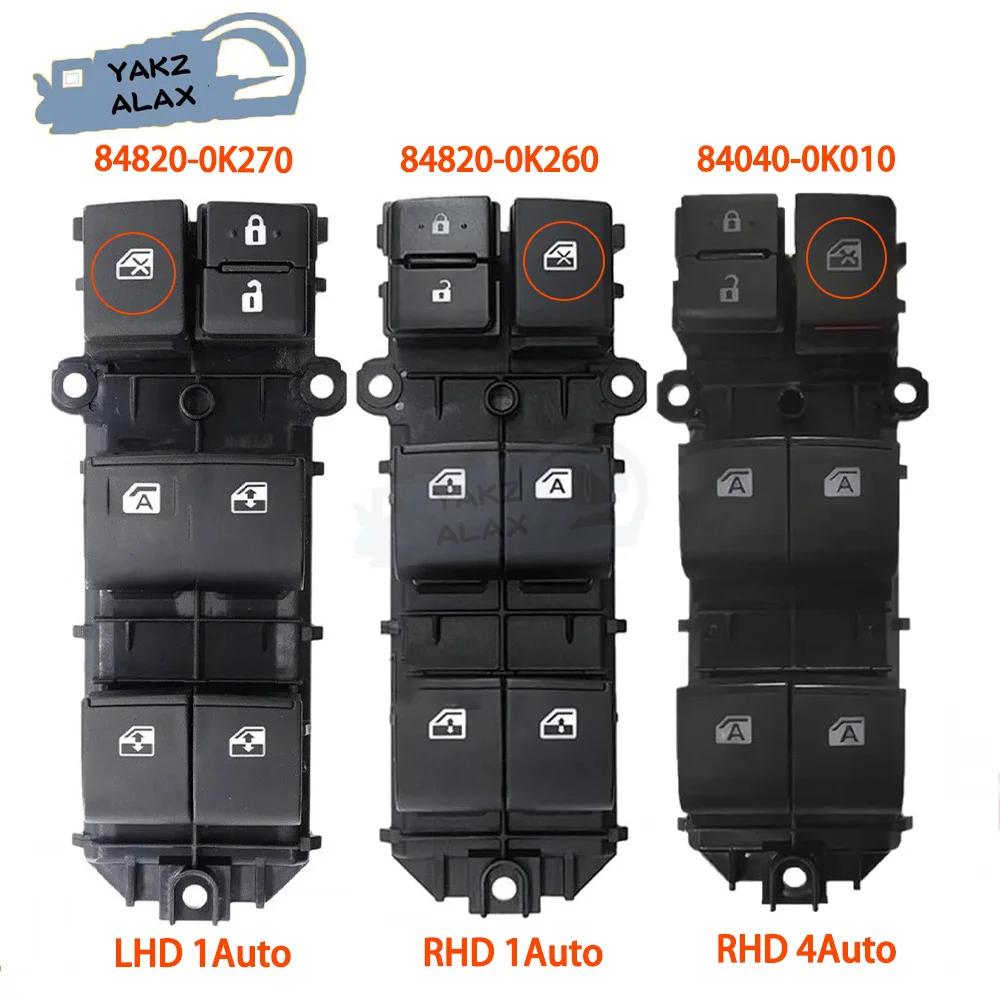 

For Toyota Hilux VIII MK8 AN120 2015-2019 Master Window Control Switch Regulator Button 84820-0K270 84820-0K260 84040-0K010