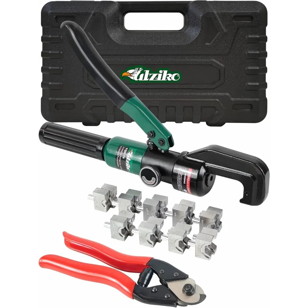

Hydraulic Crimper Tool for Stainless Steel Cable Railing Kit, with Cutter for 1/8" and 3/16" Fittings