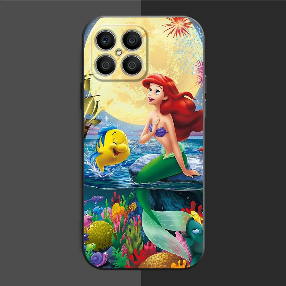 Case For Huawei Honor X8 8X X9a X7 X6a X6 90 Pro 70 P50 P20 Lite P40 P30 X8a P Smart Z Phone Cover Cartoon The Little Mermaid