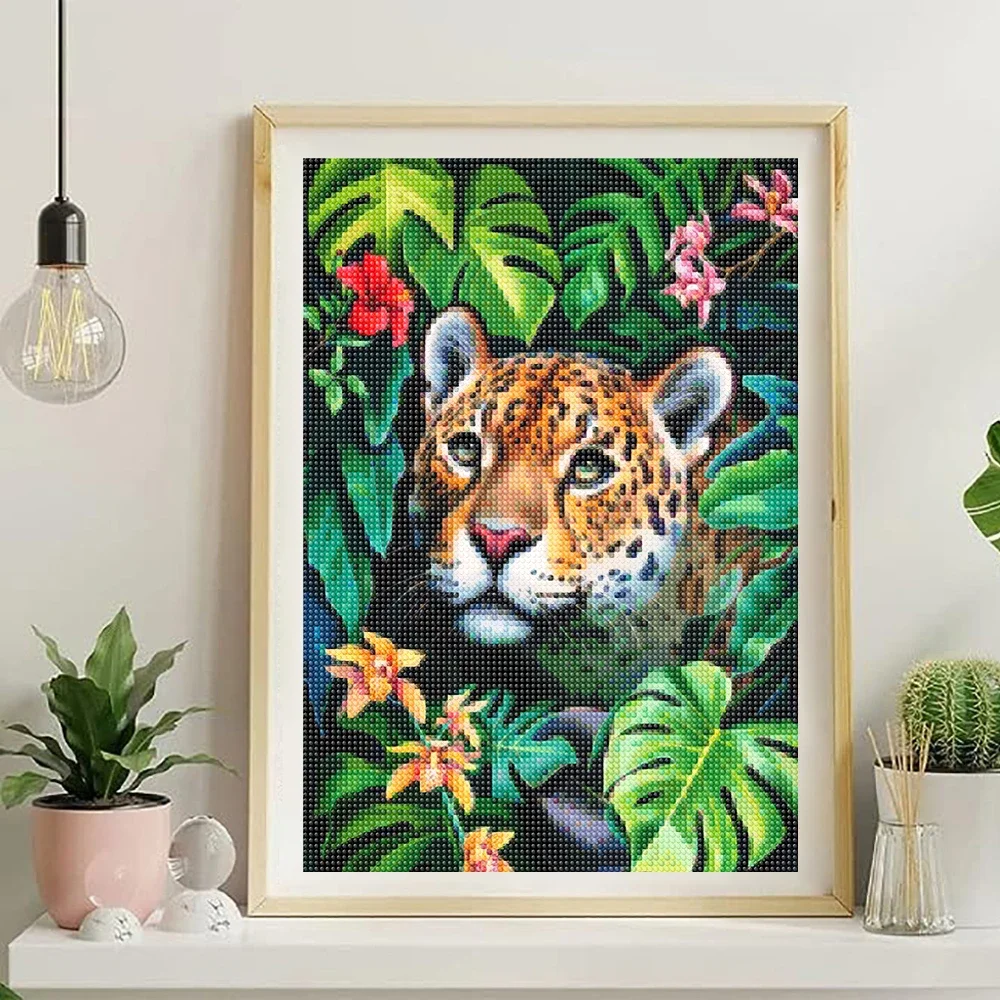 5D DIY Animal Diamond Painting Tiger Cheetah Full Diamond Mosaic Embroidery Rhinestone Cross Stitch Set Home Decoration Art