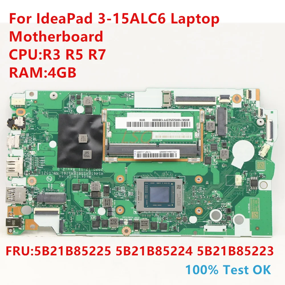 NM-D521 For IdeaPad 3-15ALC6 Laptop Motherboard  With CPU:R3 R5 R7 FRU:5B21B85225 5B21B85224 5B21B85223 100% Test OK