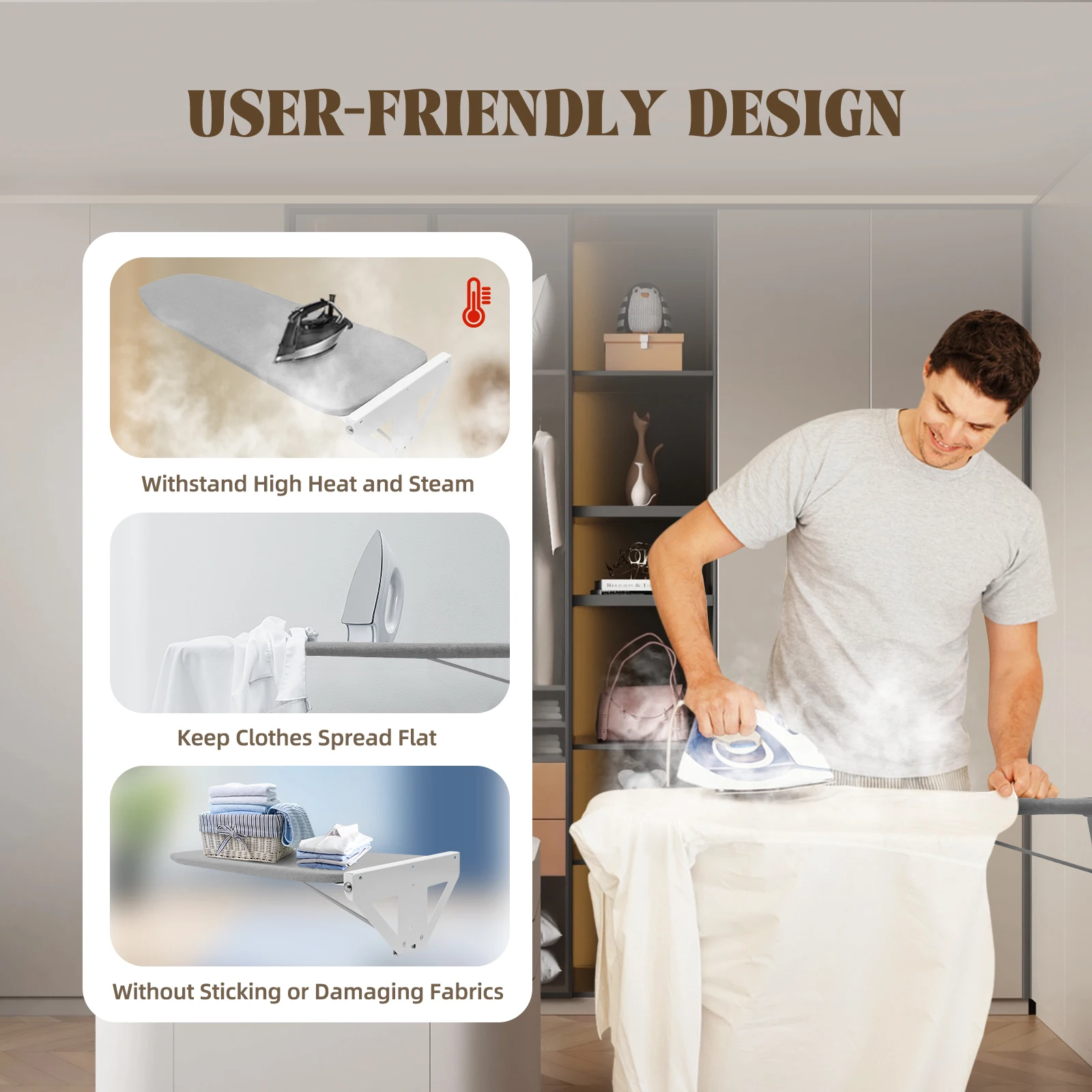 Wall-mounted 160 Degrees Rotating Ironing Board Portable Ironing Board Household Ironing Board