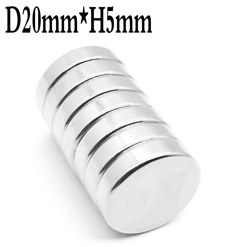 1/2/5/10/15/20/30/100PCS 20x5 mm Round Rare Earth Neodymium Magnet N35 Disc Search Magnet 20x5mm Permanent Magnet 20*5 mm IMANES