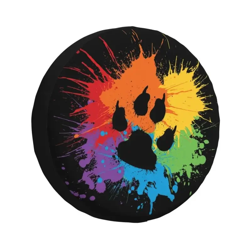 

Custom Gay Bear Paw Pride Spare Tire Cover for Prado Pajero Jeep LGBT Rainbow Pride 4WD 4x4 Trailer Car Wheel Protector