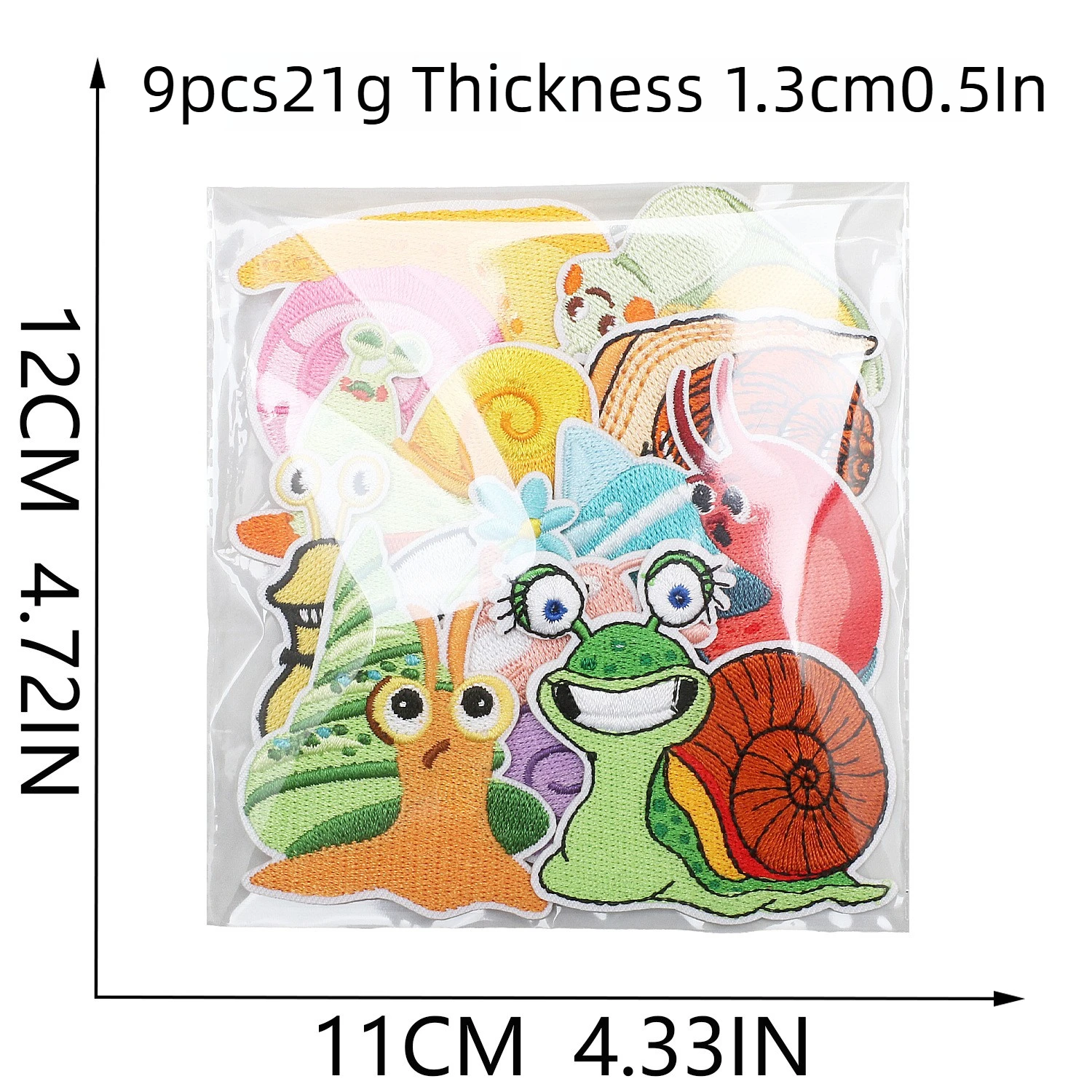 10/12PCS Wholesale Cartoon Snail Embroidery Cloth Children's Clothes Decoration Conch Snail Heat Transfer Arts,Crafts & Sewing