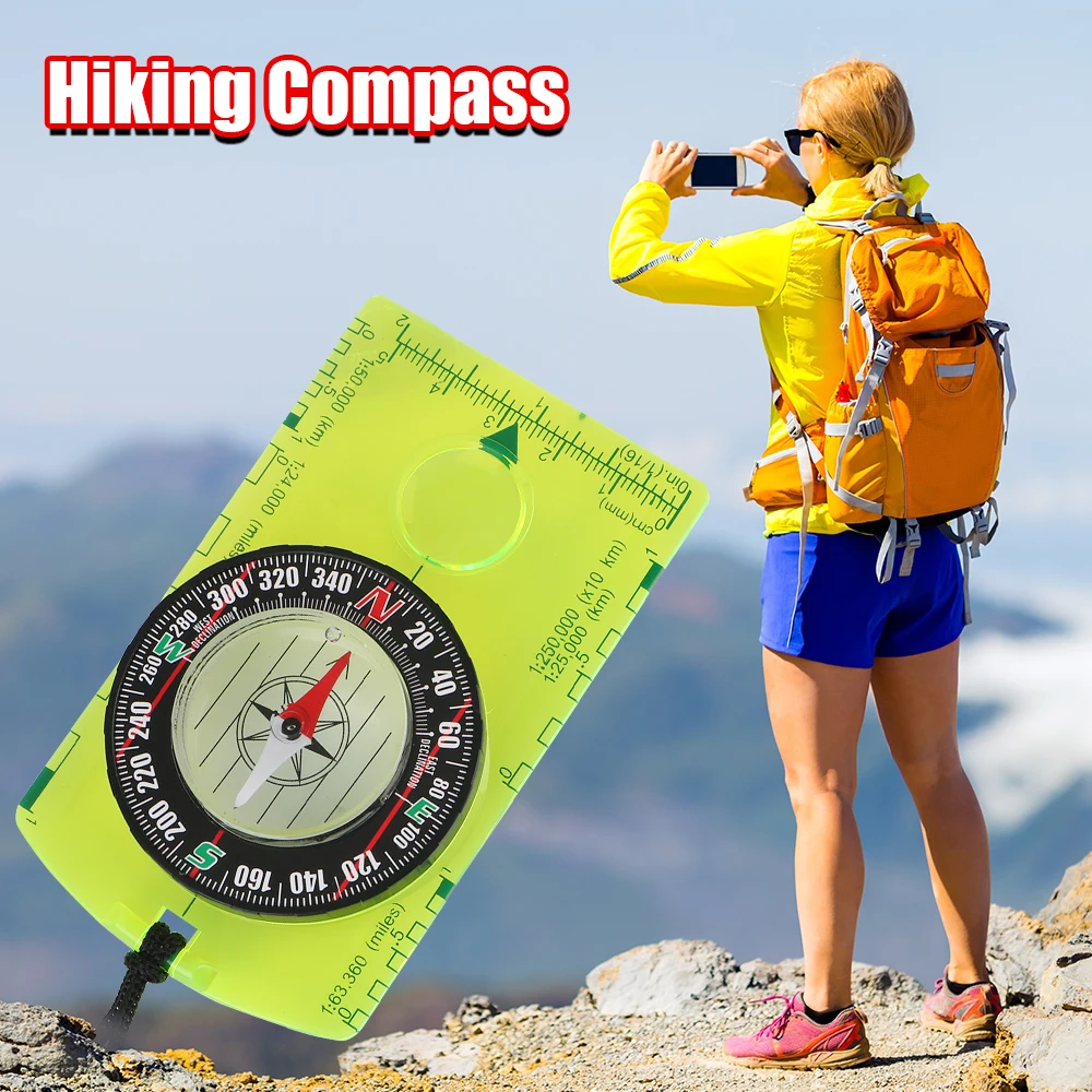 Ruler Advanced Waterproof For Navigation Hiking Orienteering Scout With Magnifier Magenetic Needle Compass Scaled Compass