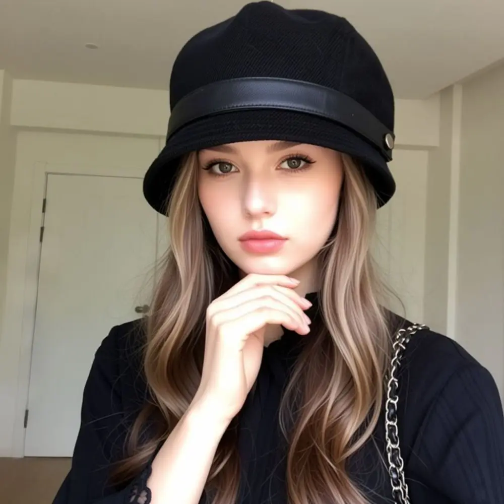Versatile Style Corduroy Bucket Hat Solid Color Wide Brimmed Beret Hat Face Covering Retro Basin Hat For Women