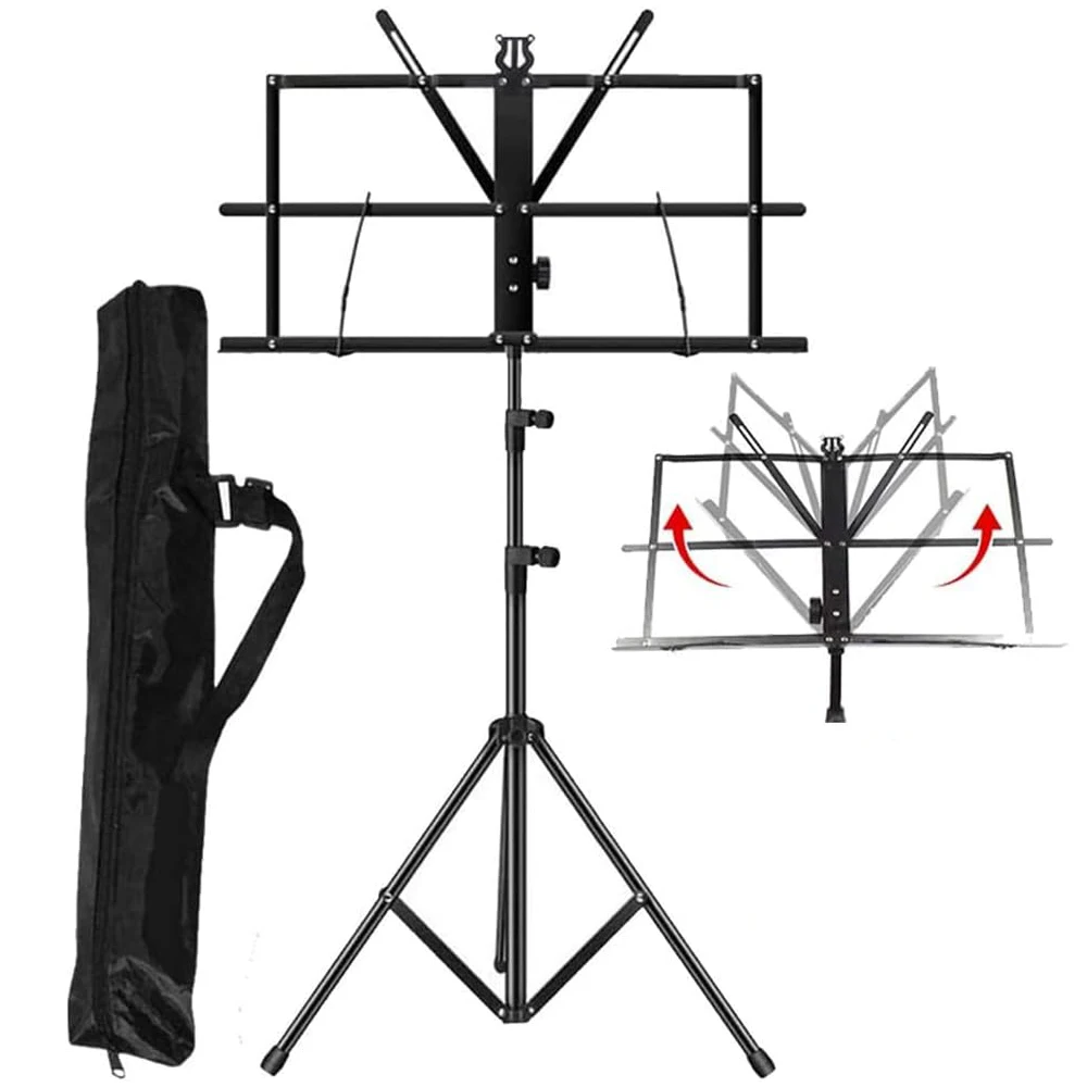 Music Stand Dual-Use Folding Sheet Desktop Book Portable And