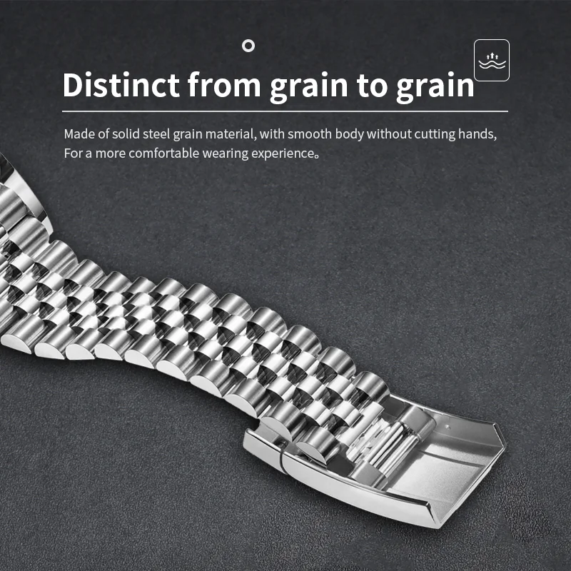 20mm21mm الفضة اليوبيل جوفاء نهاية مع المحار نشر المشبك الفولاذ المقاوم للصدأ حزام (استيك) ساعة ل Seiko SKX007 SKX009 SRPD63K1