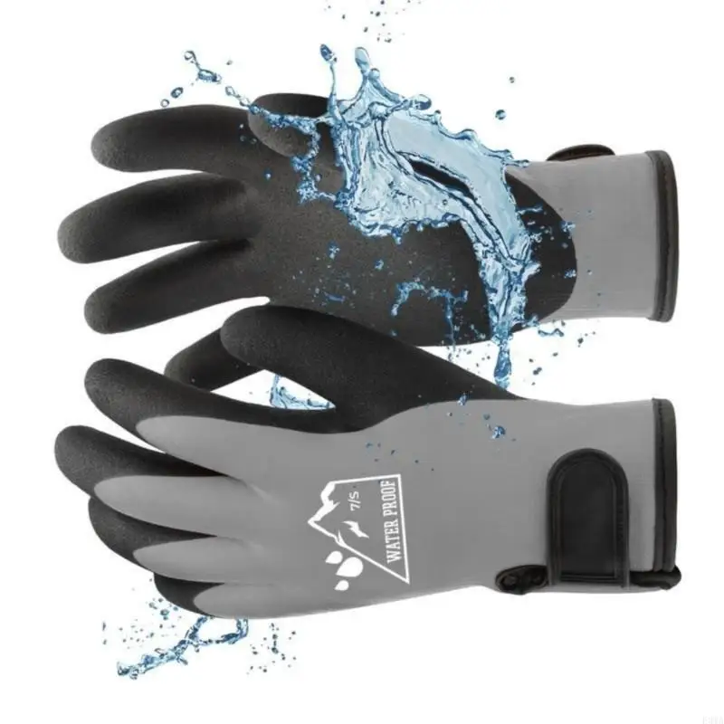 Luvas trabalho térmico F3MA para o clima frio Gardinagem inverno Luva congelador à prova d'água