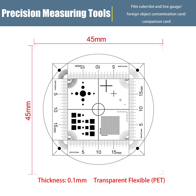 1/2Pcs Microscope Calibration Transparent Flexible Film PET Microscope Micrometer Ruler Multifunctional Objective Micrometer