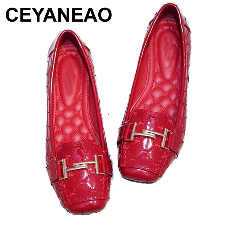 CEYANEAO2023 fashion designer shoes Shoes for women ladies red women shoes square toe  scarpe donna vines moccasins women