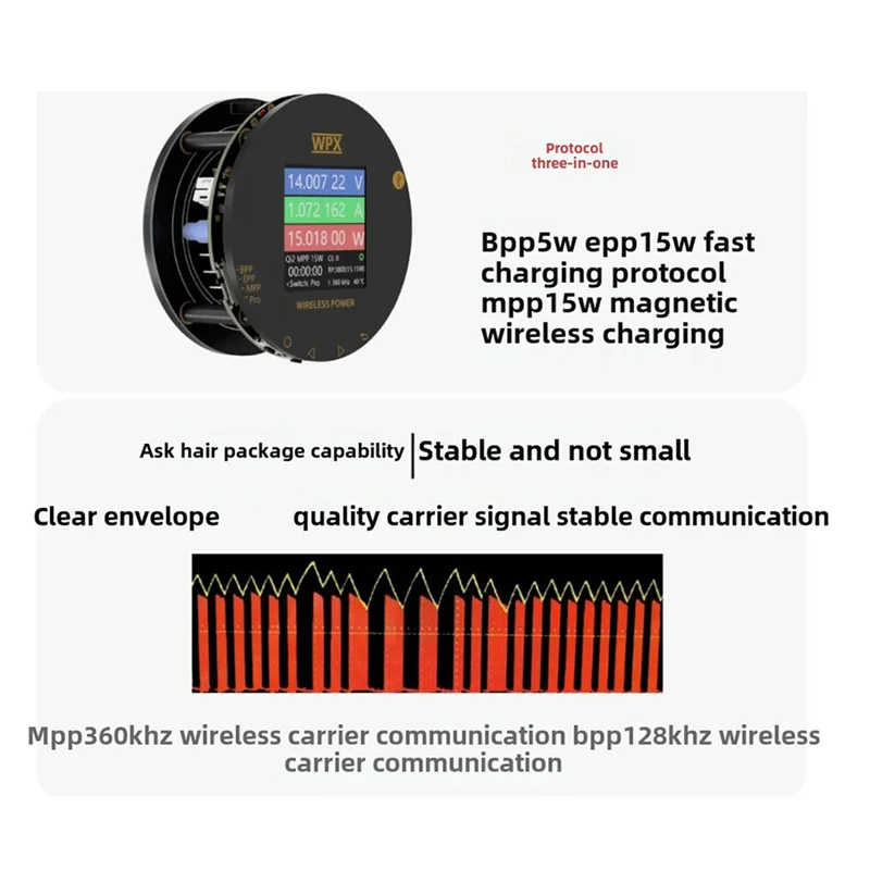 -A90P Multi Functional Qi2 Tester 15W Fast Charging Wireless Charging Debugger Repair Wireless Charging Tester Wireless Power Te