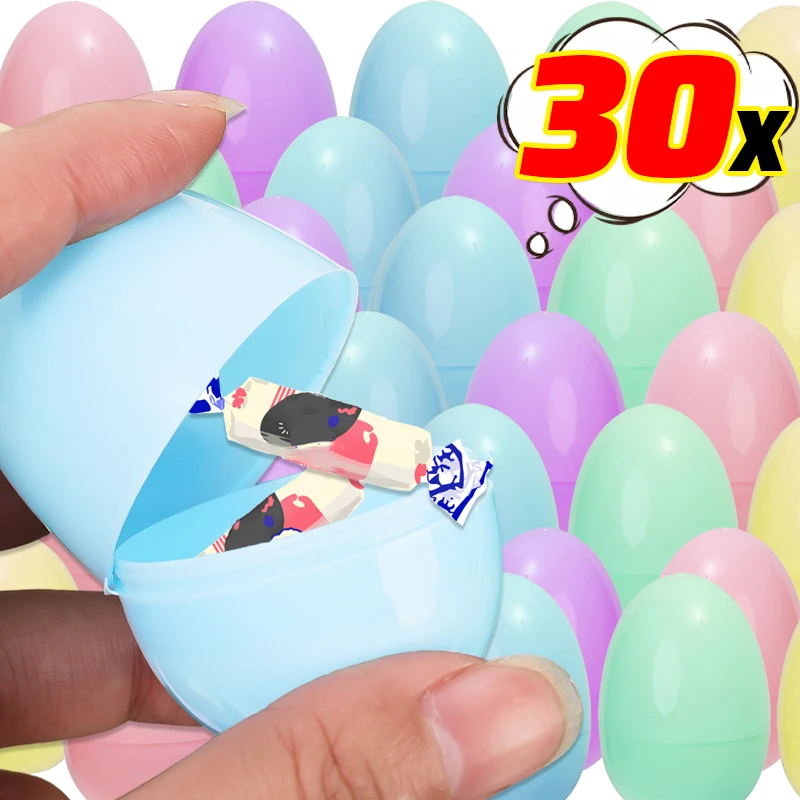 30/10Pcs Befüllbare Ostern Eier Öffnung Leere Kunststoff Ei Spielzeug Bunte Süßigkeiten Verpackung Boxen Ostern Party Wohnkultur kinder Geschenke