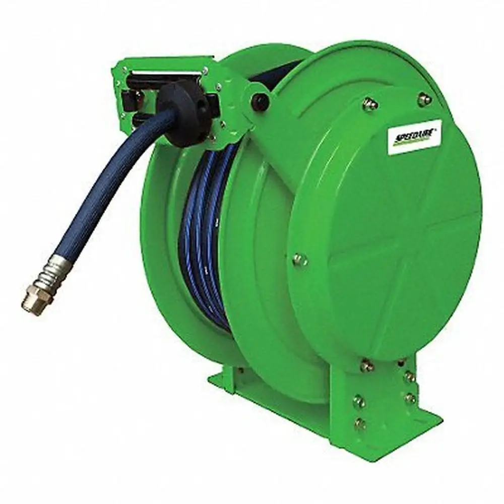 

Air Compressor Hose Reel 3/8in. F)NPT 100 ft. 300 psi Wall-Mounted Powerful