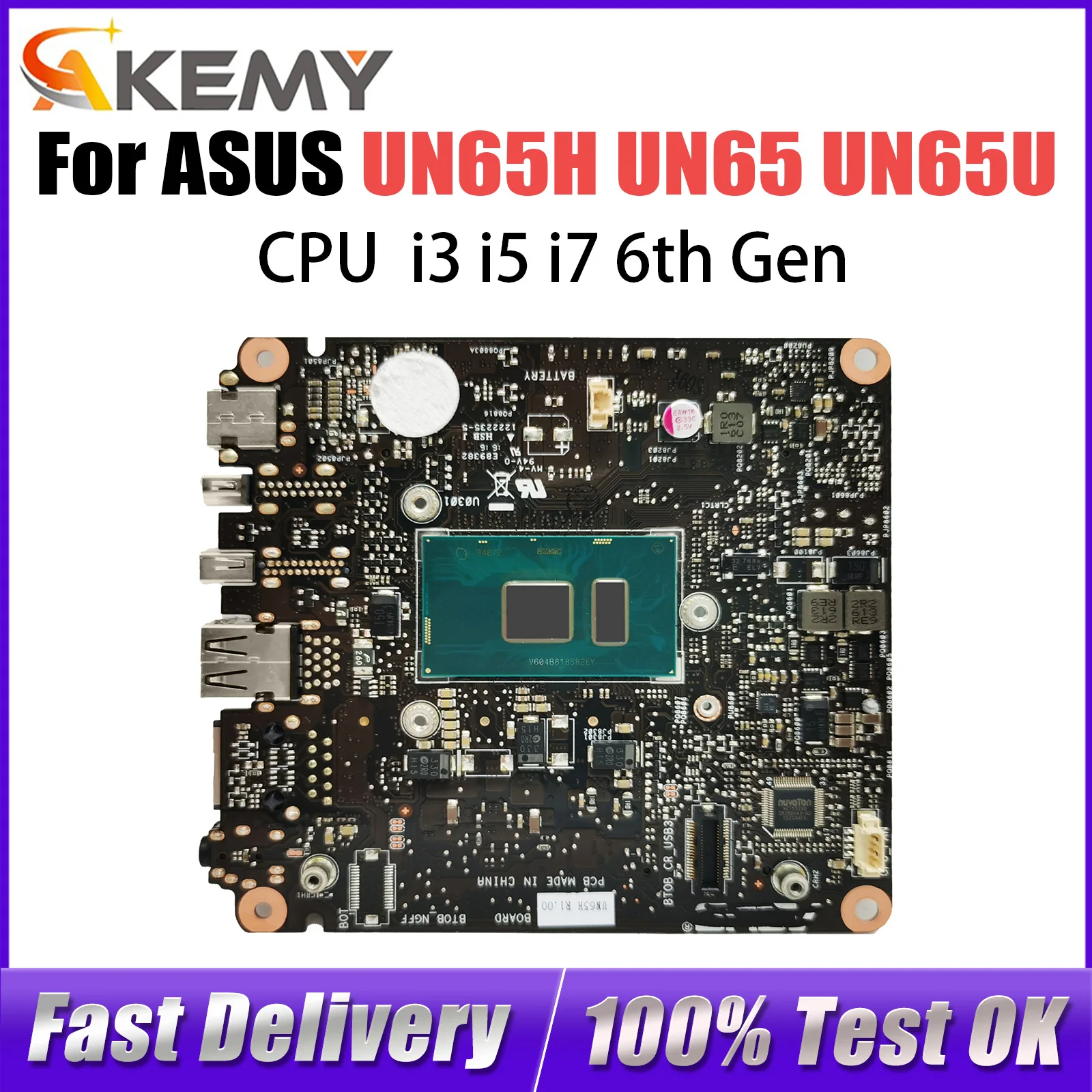 

UN65H Mainboard For ASUS VivoMini UN65 UN65U Computer Motherboard i3 i5 i7 6th Gen CPU UMA DDR3L