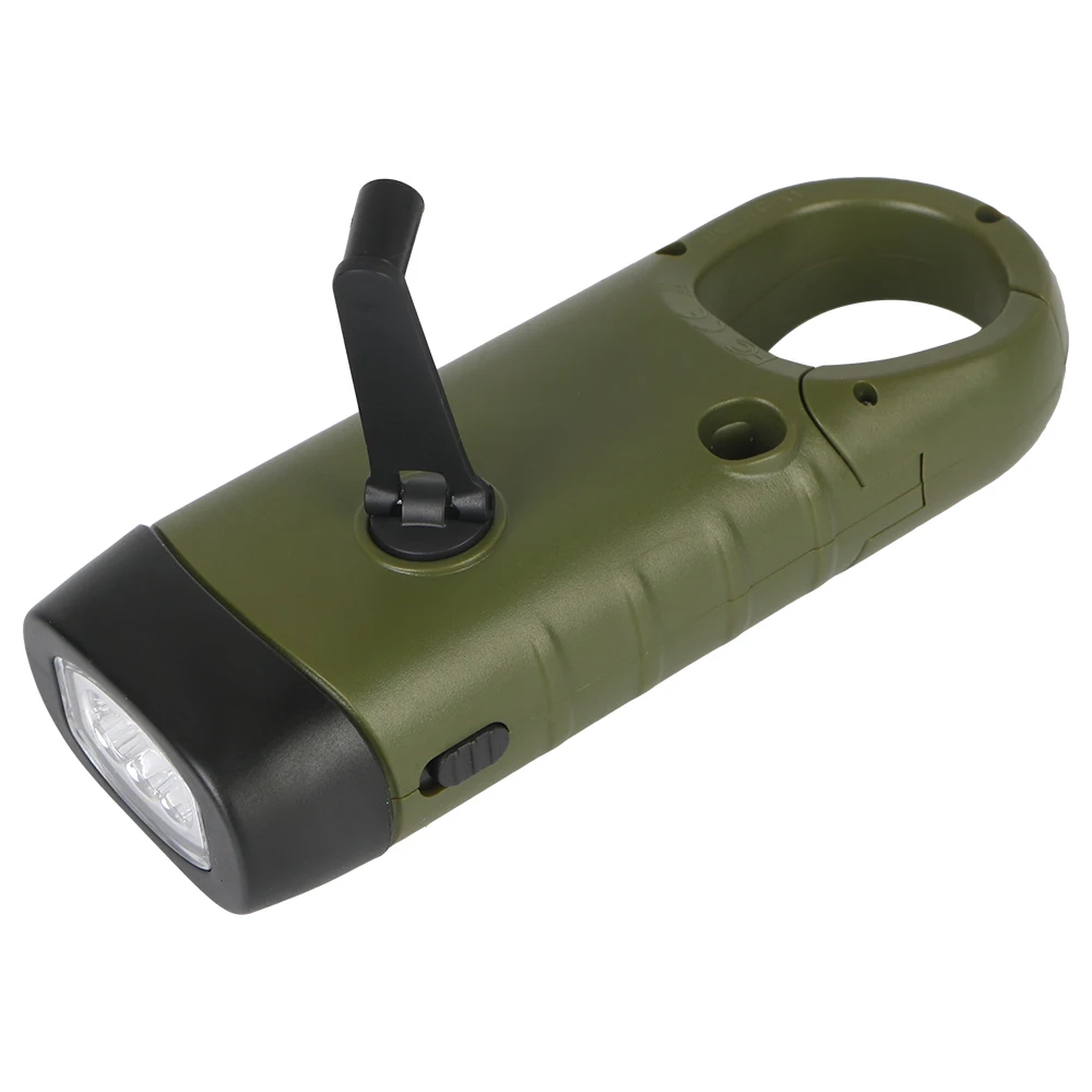 Emergency Hand Crank Dynamo Survival Gear Rechargeable Solar Flashlight Power Bank LED Flashlight For Fishing Boating Hiking