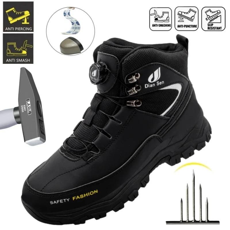 

Comfortable Safety Shoes Men Steel Toe Sneaker Work Man Puncture Proof Work Safety Industrial Mining Protective Boots