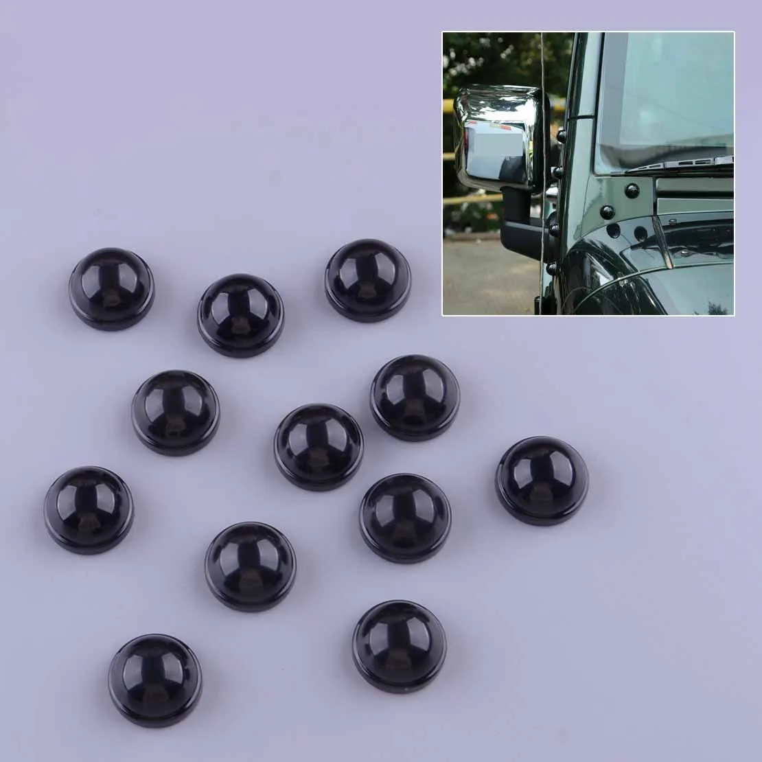 12pcs Black Exterior A-Pillar Screw Protection Cover Cap Trim Fit for Jeep Wrangler JK 2007-2011 2012 2013 2014 2015 2016 2017