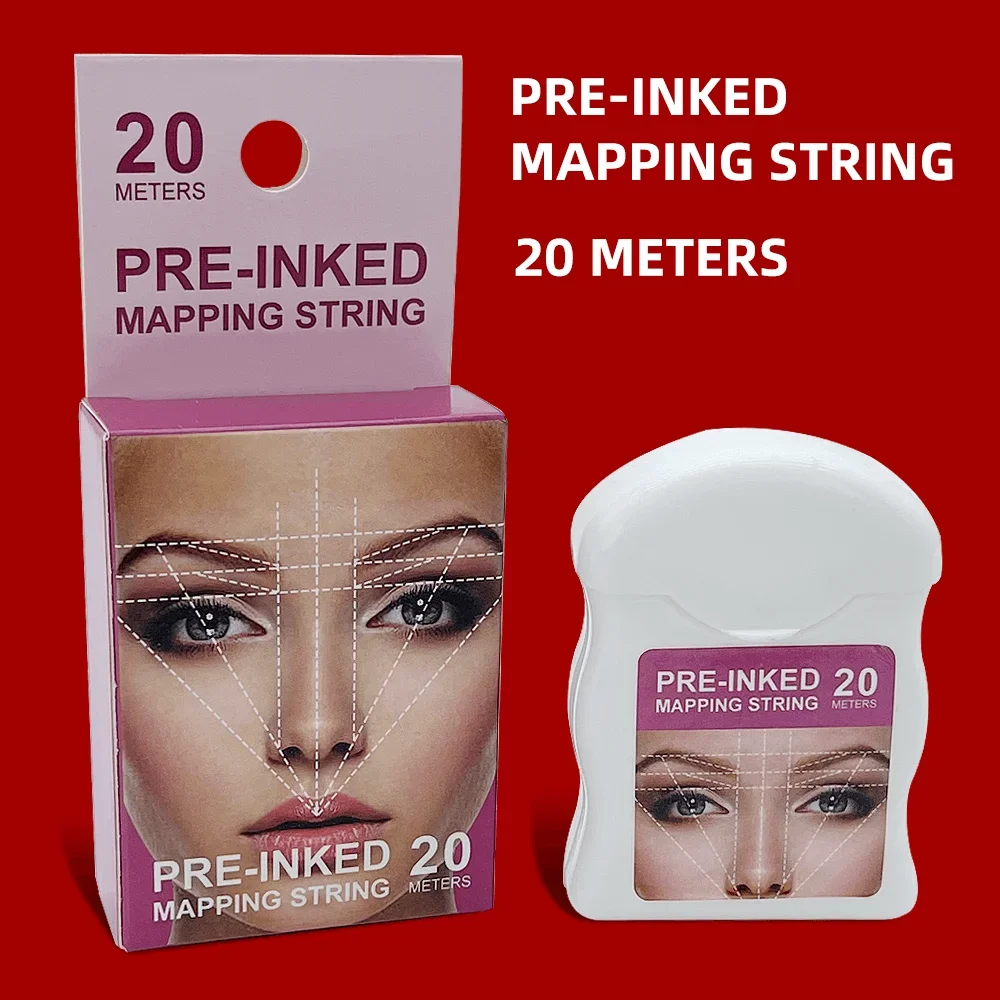 20M Mapping Pre-ink String Microblading Eyebow Tattoo Brow Dyeing Line Thread Semi Permanent Makeup Positioning Measure Tool