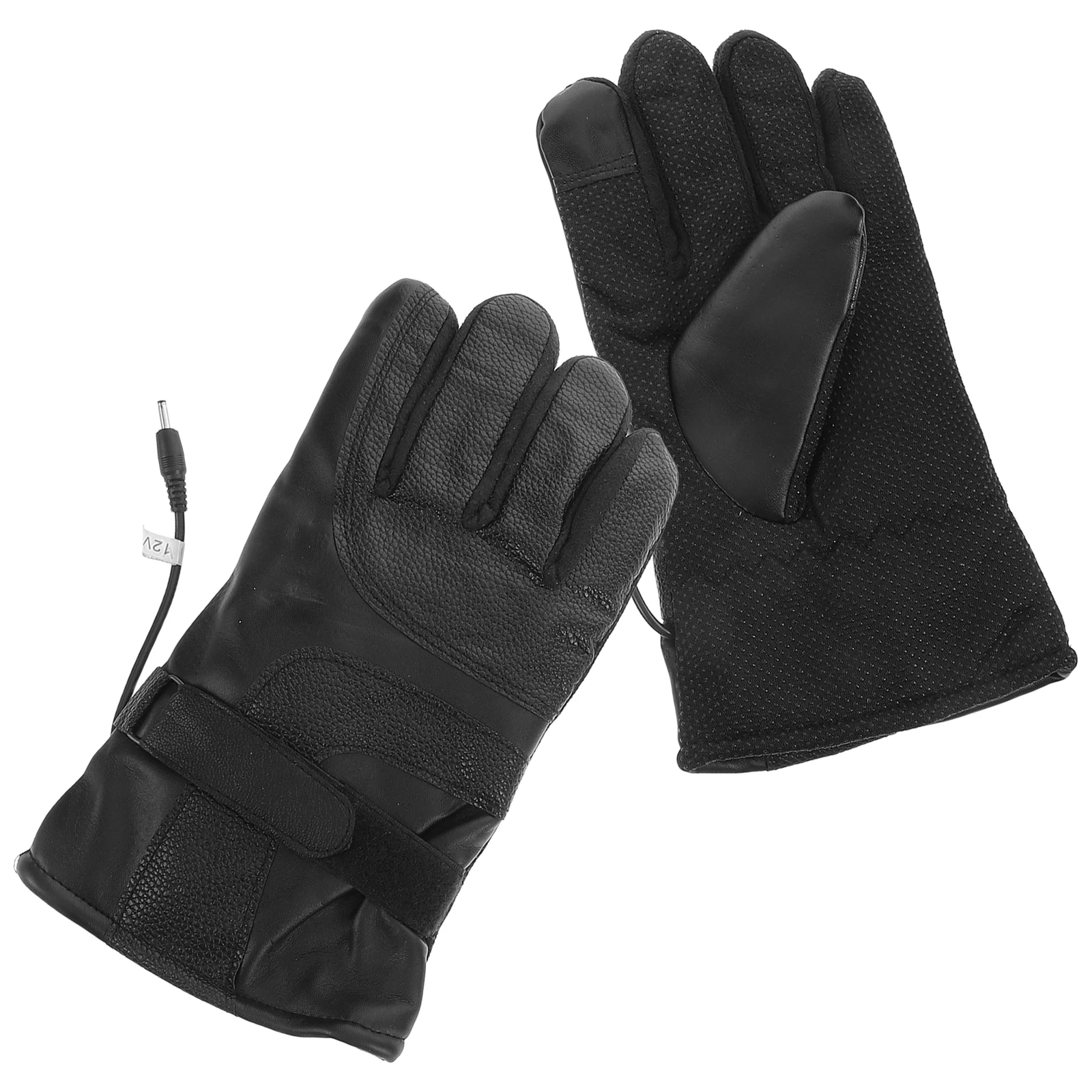 

1Pair Electric Heated Gloves Thermal Winter Motorcycle Riding Warm PU Gloves for Men Women Cold Weather Heated Mittens