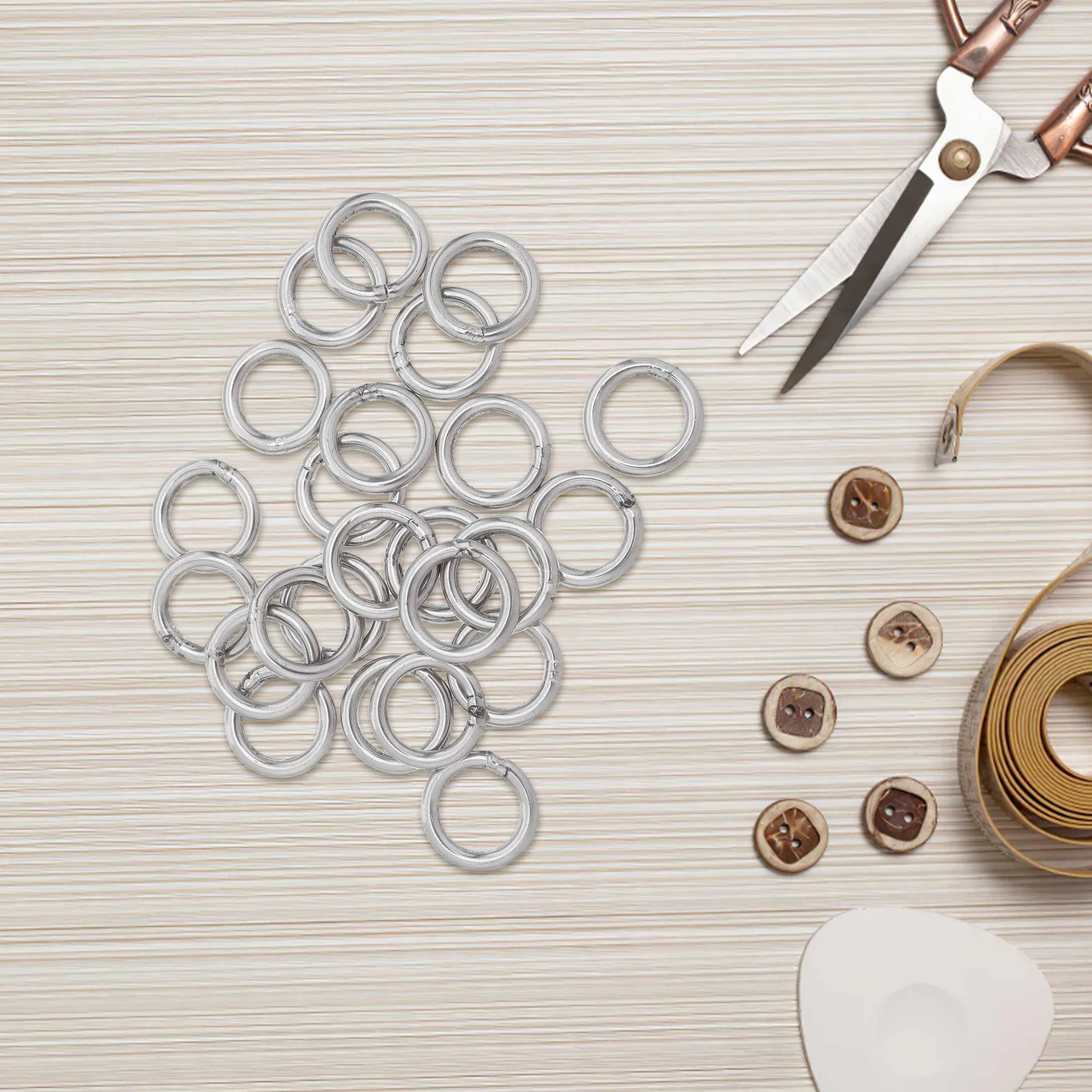 24 قطعة حلقات من الفولاذ المقاوم للصدأ 4 مللي متر الصلبة مغلقة O شكل الأطواق المعدنية لصنع المجوهرات الحرفية زاك لتقوم بها بنفسك مكرامية ديكور ملحومة #4