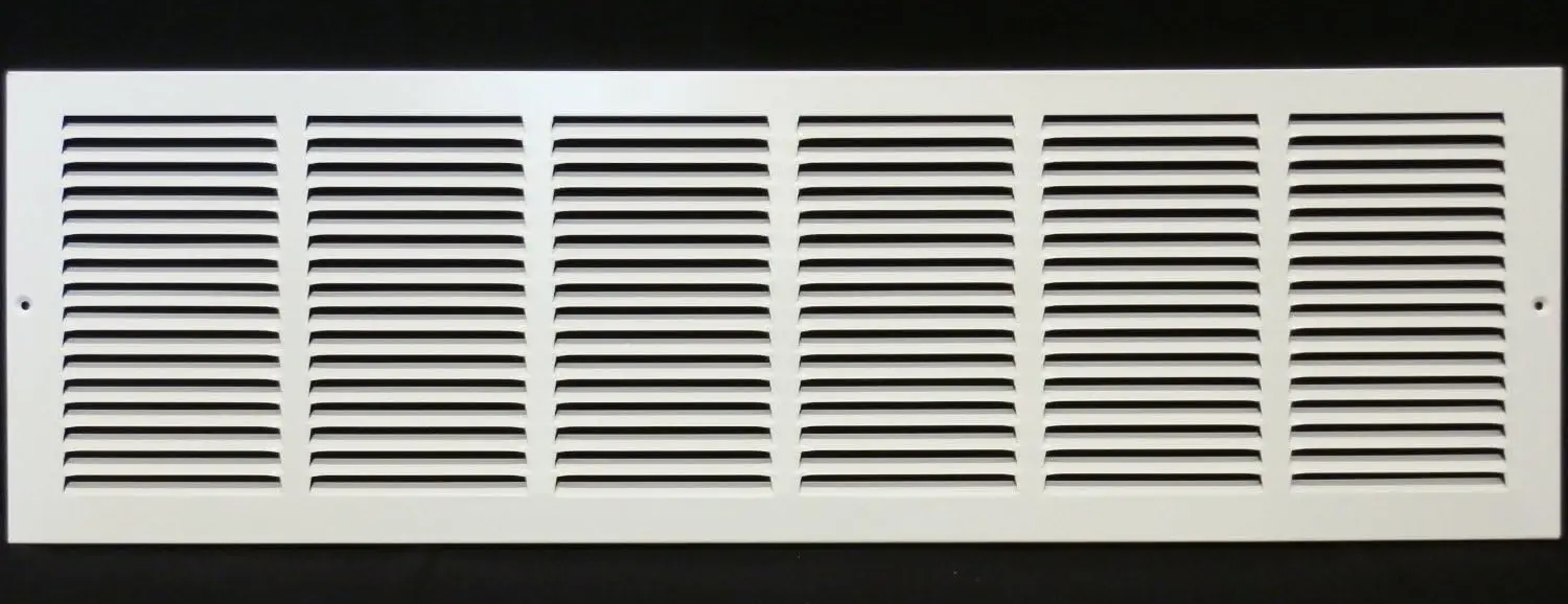

Premium 36'' x 6'' Flat Stamped Steel Return Air Grille for HVAC Vent Duct Cover, Sidewall and Ceiling Installation