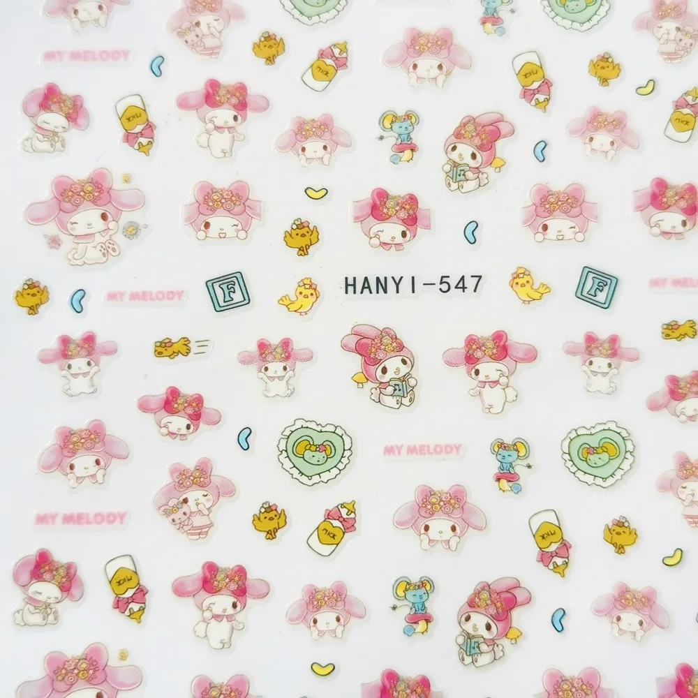 1 sheet Sanrio series nail set cute cartoon makeup toy girl DIY home dress nail stickers