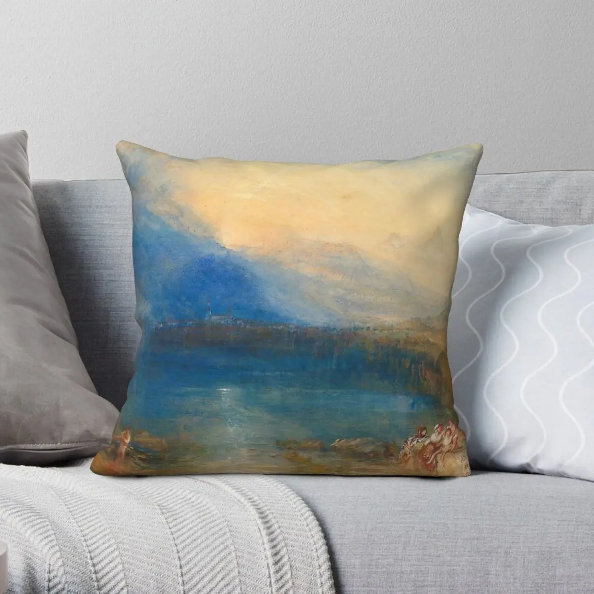 Joseph Mallord William Turner Lake Of Zug Pillowcase Polyester Linen Velvet Pattern Decor Throw Pillow Case Sofa Cushion Cover