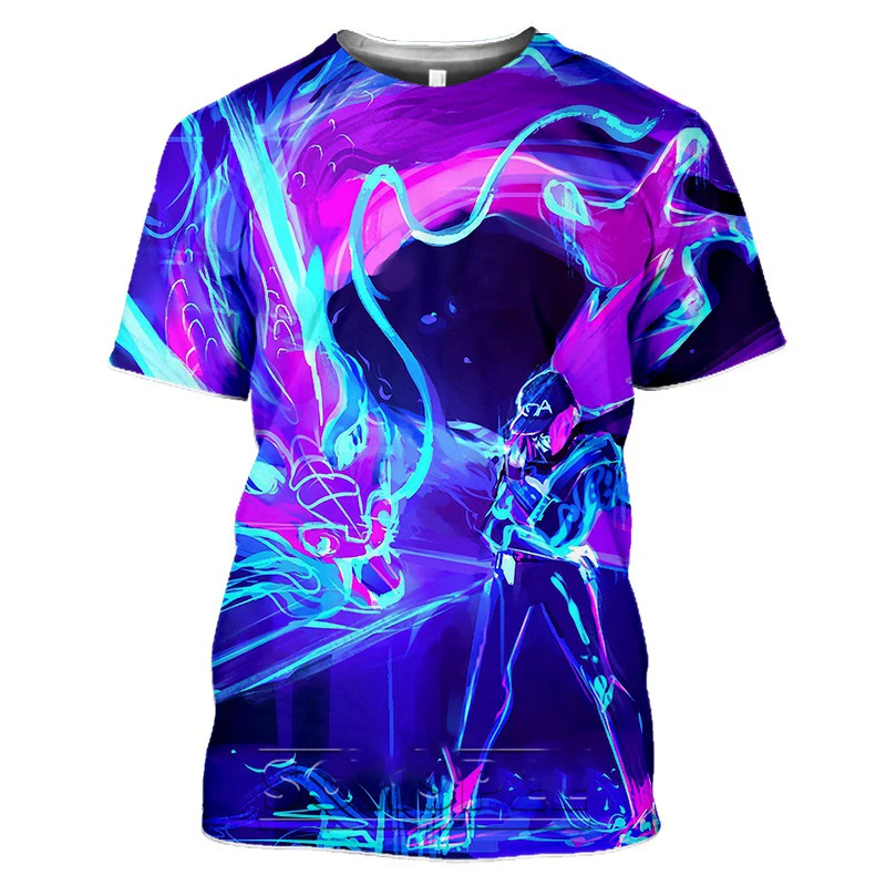 League Of Legends 3D Printed Sexy Akali Men T-shirt Women Fashion T Shirt LOL Game Character Psychedelic T Shirt Breathable Tops